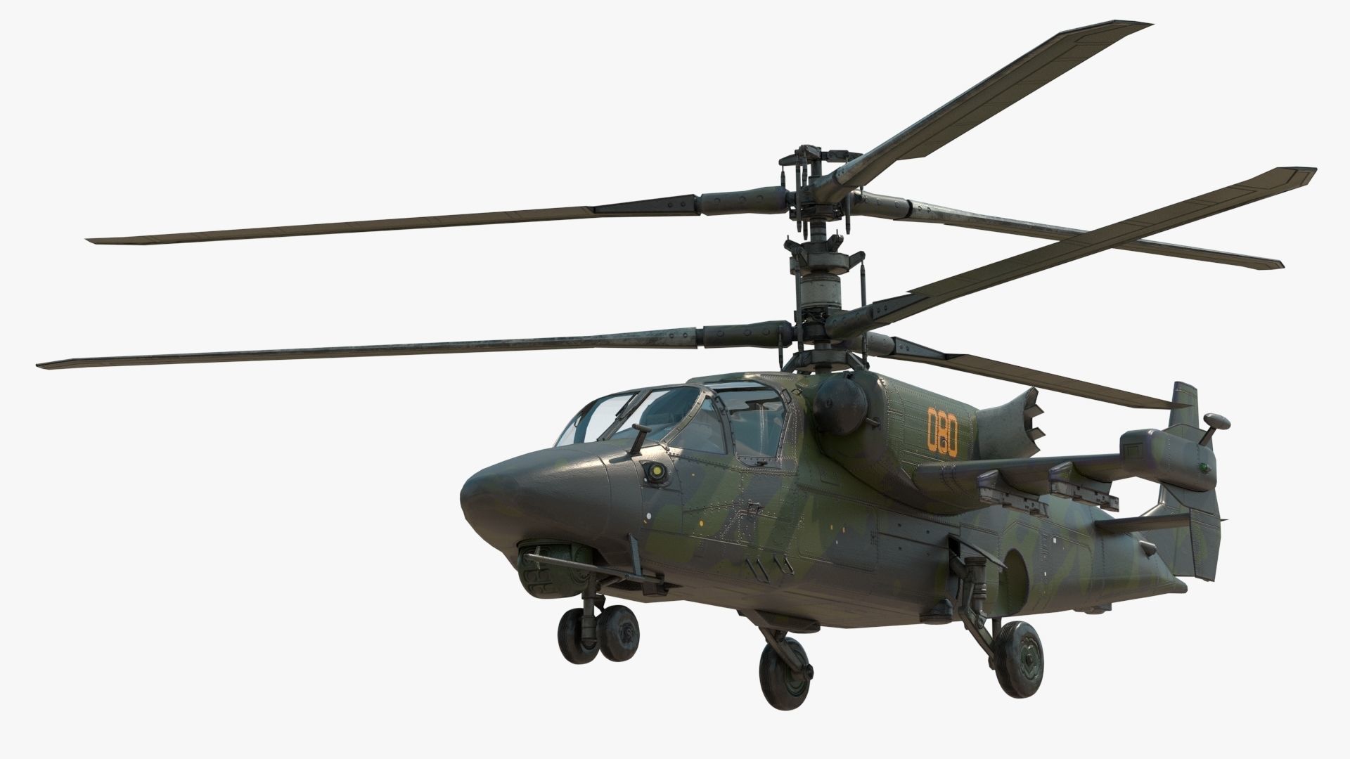 Attack Helicopter KA52 Black Shark Hokum Low-poly 3D model_12