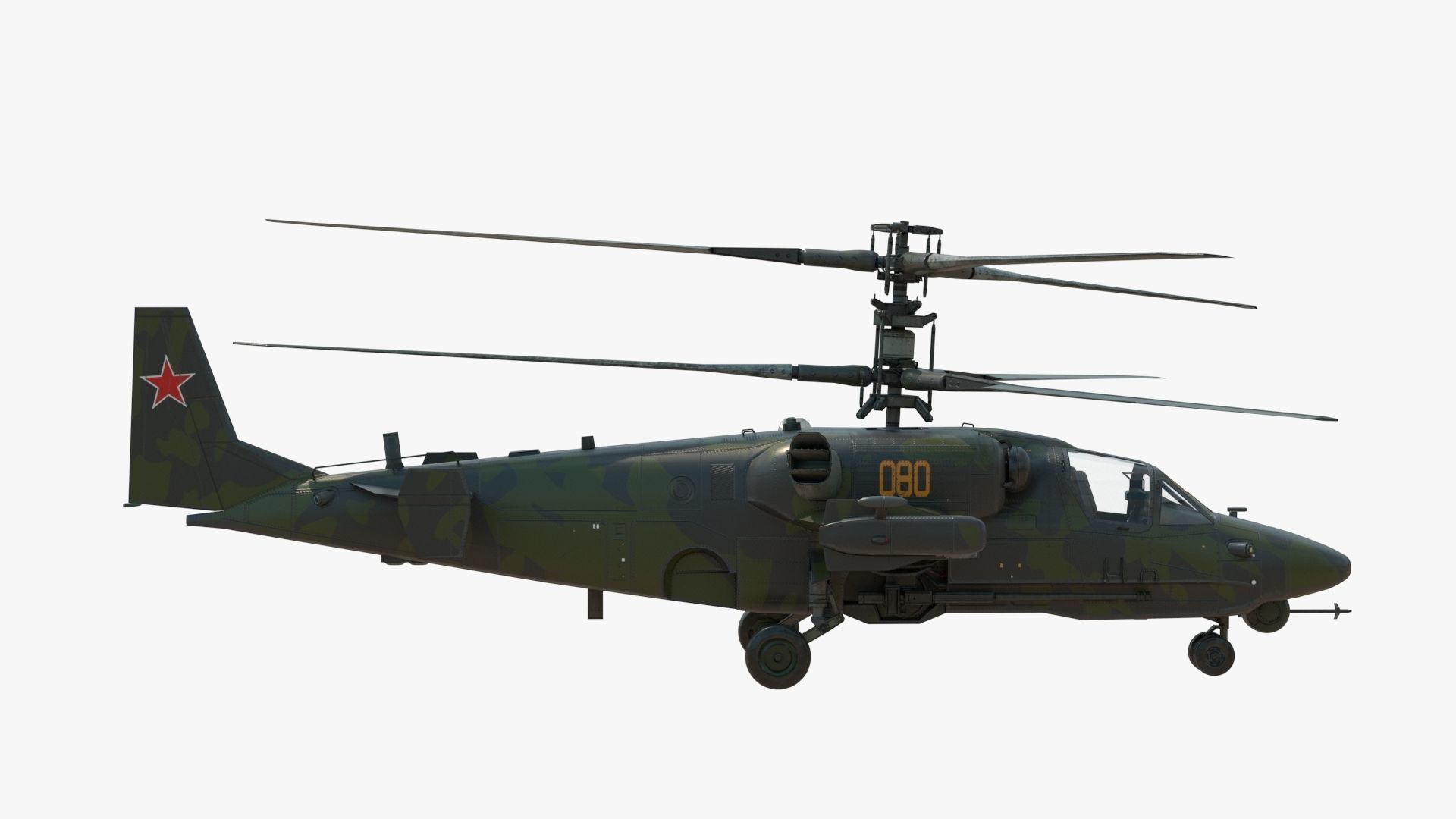 Attack Helicopter KA52 Black Shark Hokum Low-poly 3D model_5