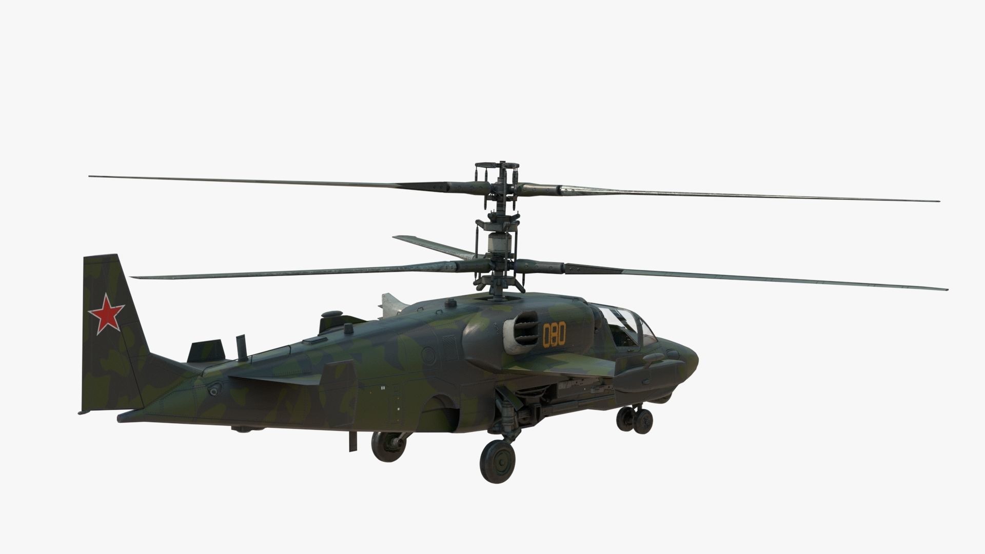 Attack Helicopter KA52 Black Shark Hokum Low-poly 3D model_10