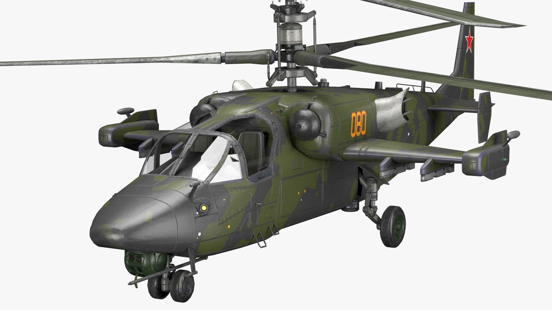 Attack Helicopter KA52 Black Shark Hokum Low-poly 3D model_4