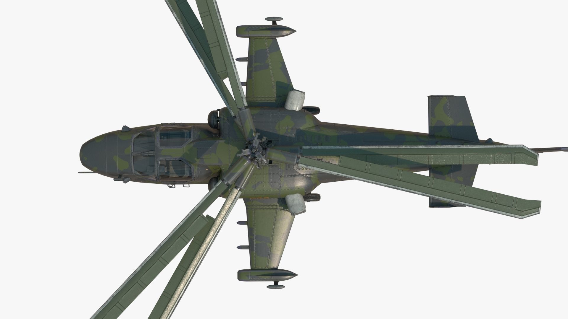 Attack Helicopter KA52 Black Shark Hokum Low-poly 3D model_9