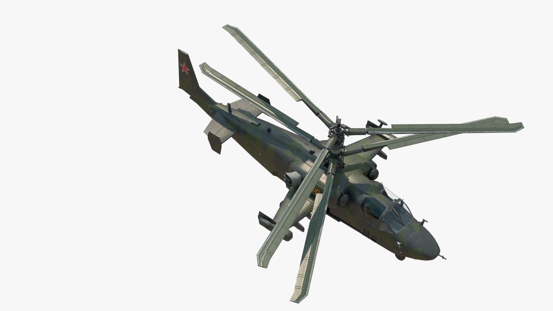 Attack Helicopter KA52 Black Shark Hokum Low-poly 3D model_8