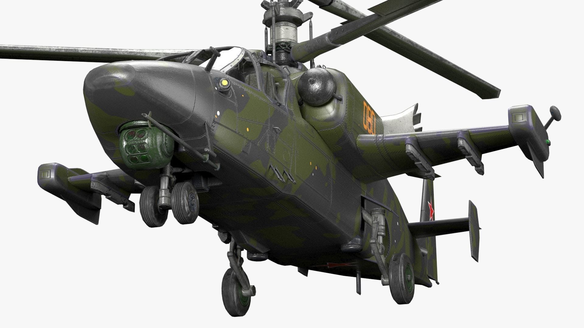 Attack Helicopter KA52 Black Shark Hokum Low-poly 3D model_6