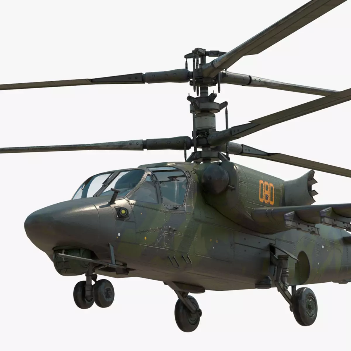 Attack Helicopter KA52 Black Shark Hokum Low-poly 3D model_0