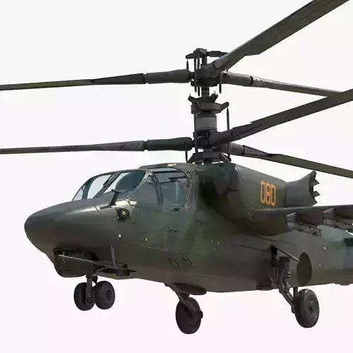 Attack Helicopter KA52 Black Shark Hokum Low-poly 3D model