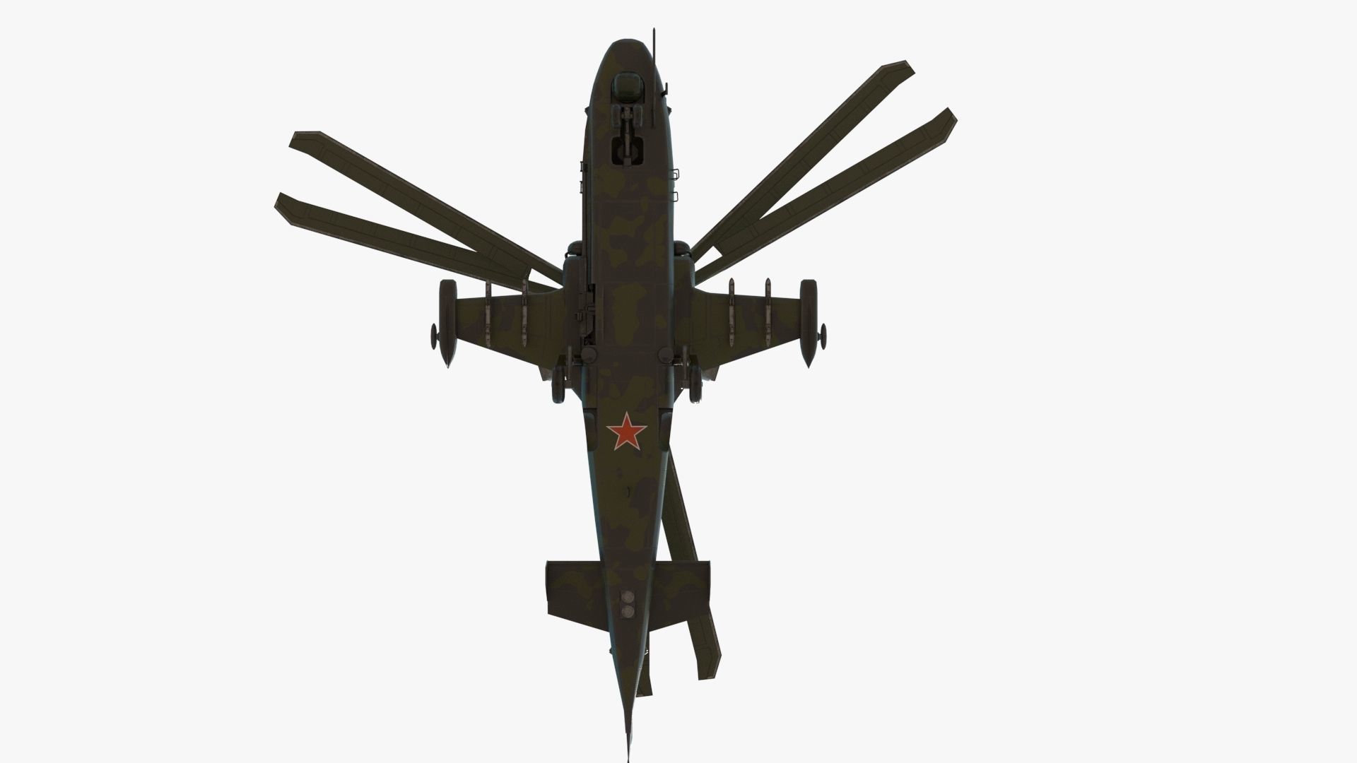Attack Helicopter KA52 Black Shark Hokum Low-poly 3D model_11