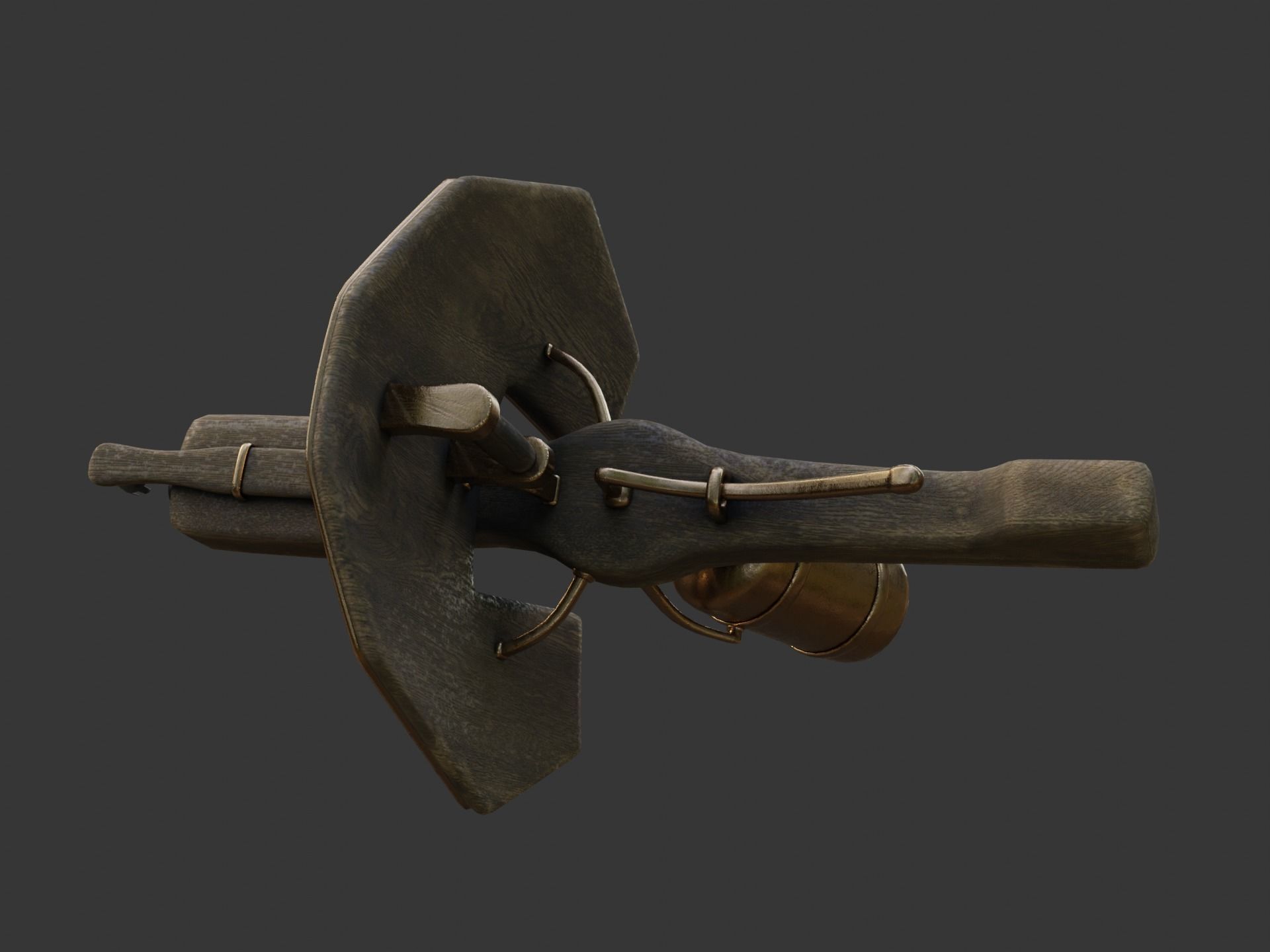 Flamethrower in medieval style Low-poly 3D model_16
