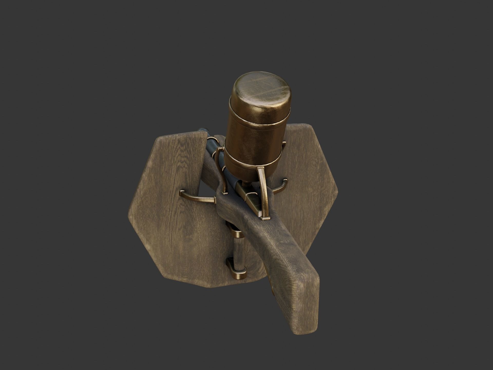 Flamethrower in medieval style Low-poly 3D model_10