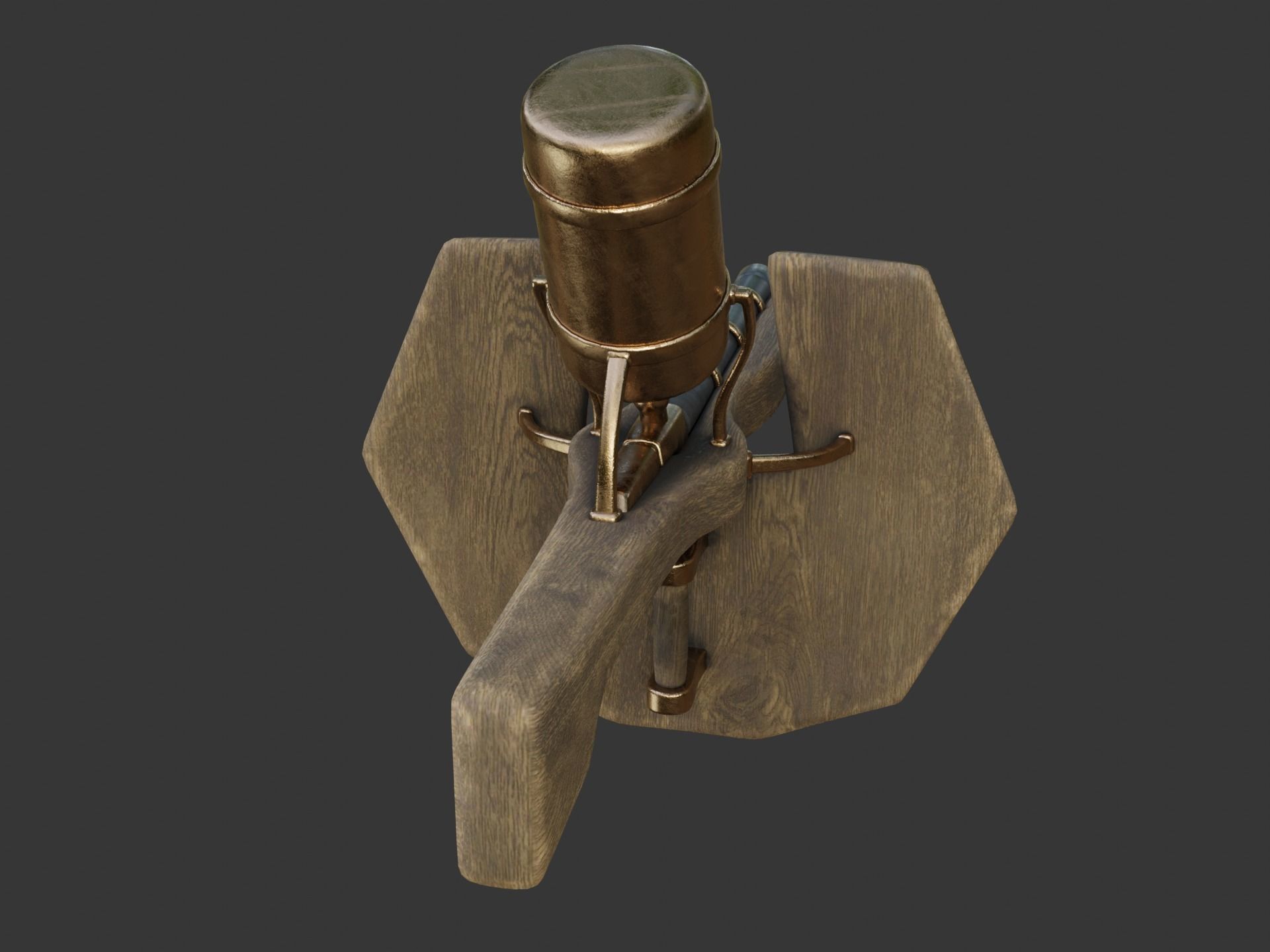 Flamethrower in medieval style Low-poly 3D model_20