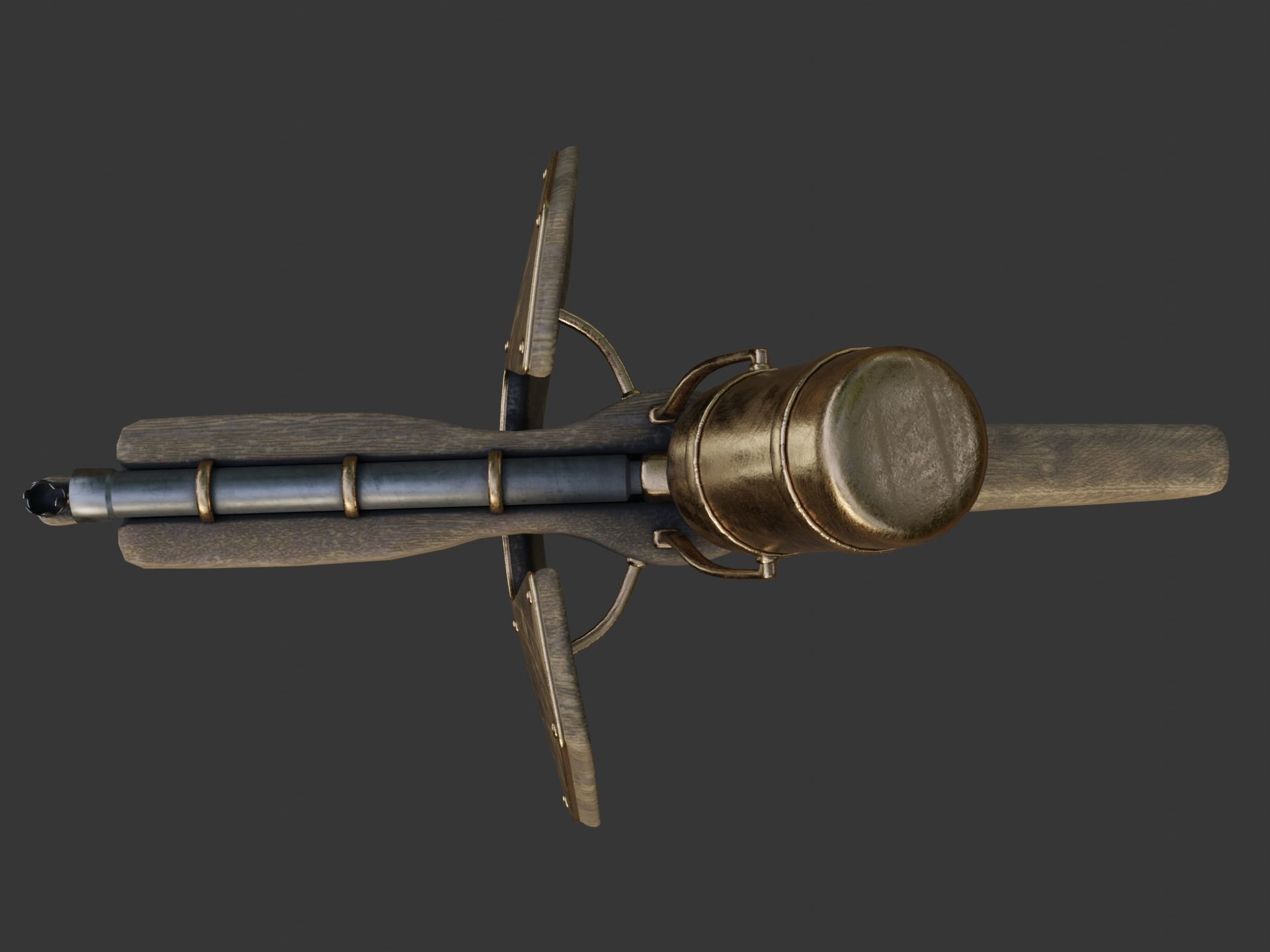 Flamethrower in medieval style Low-poly 3D model_15