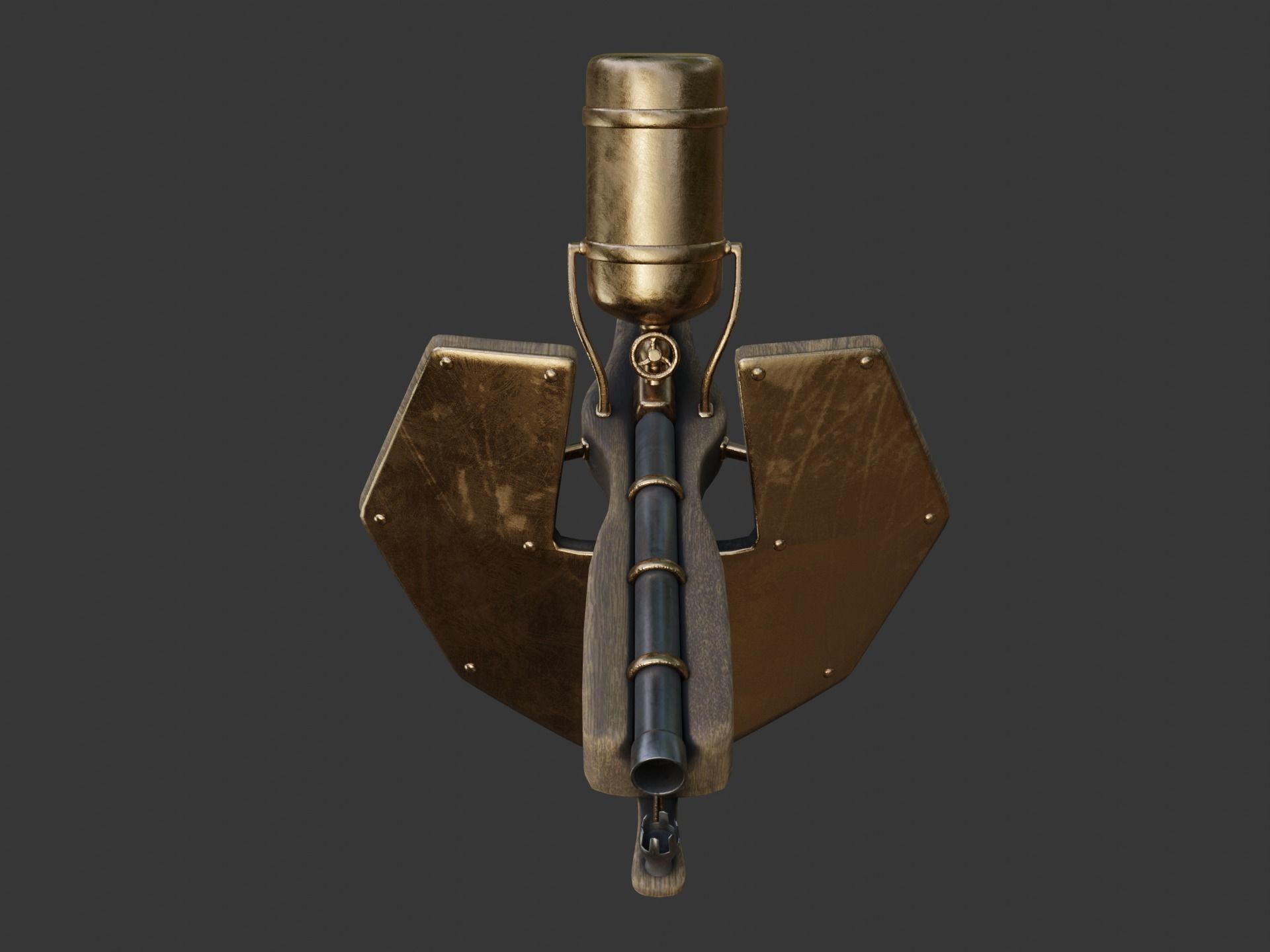 Flamethrower in medieval style Low-poly 3D model_14