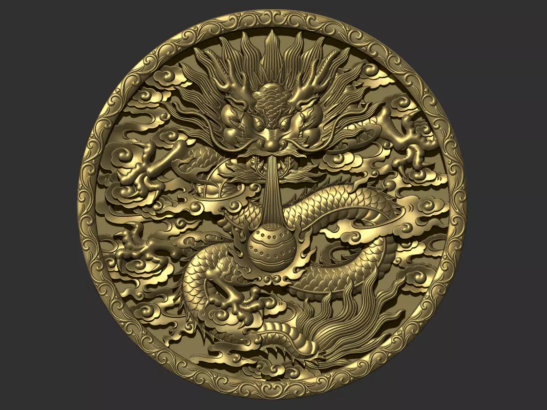 dragon golden 3D print model_0