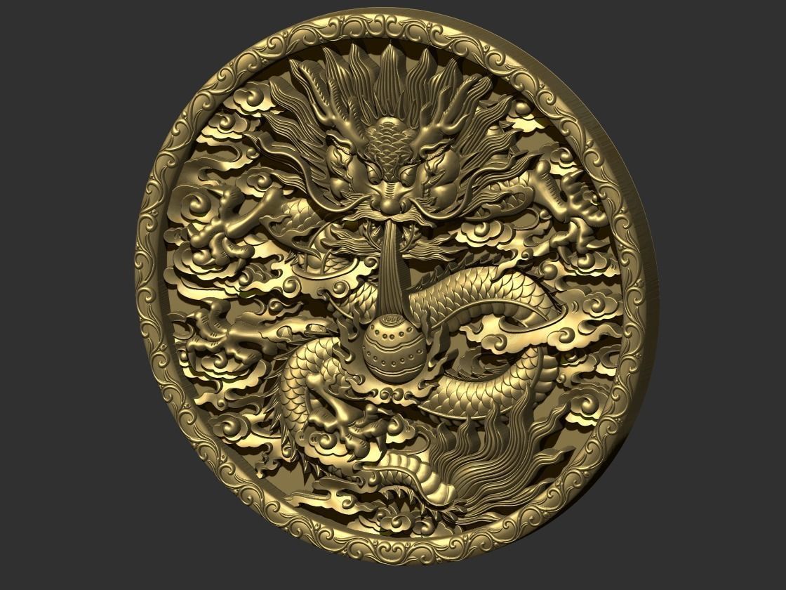 dragon golden 3D print model_2