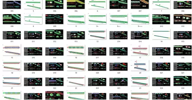 500 Bracelets Cuban Chains Necklace 3dm models pack