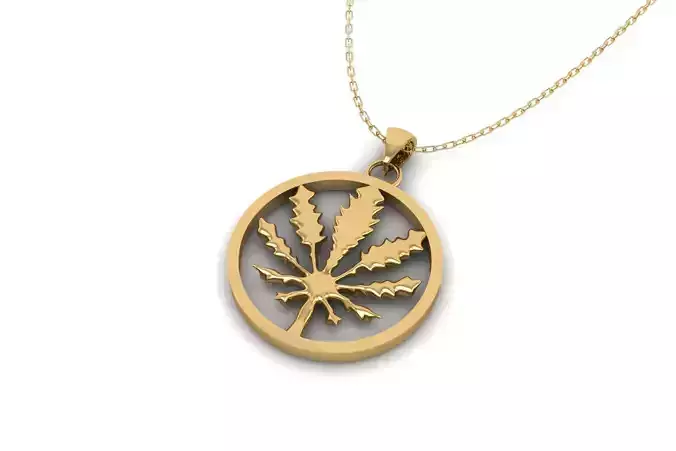 Marijuana Leaf Pendant P 072 3D print model