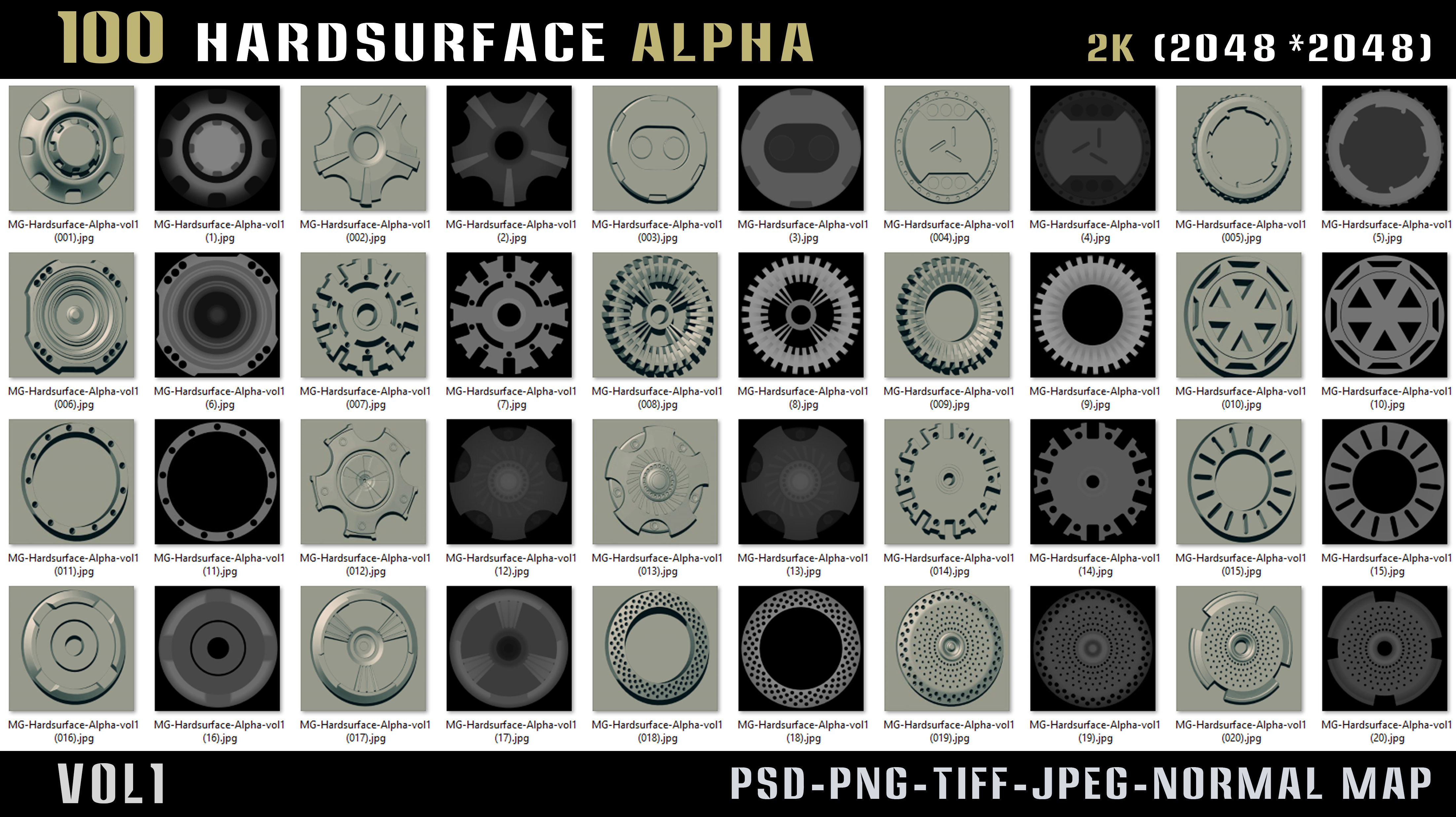 570 Hard surface Alpha and Normal map - bundle 3D model | CGTrader