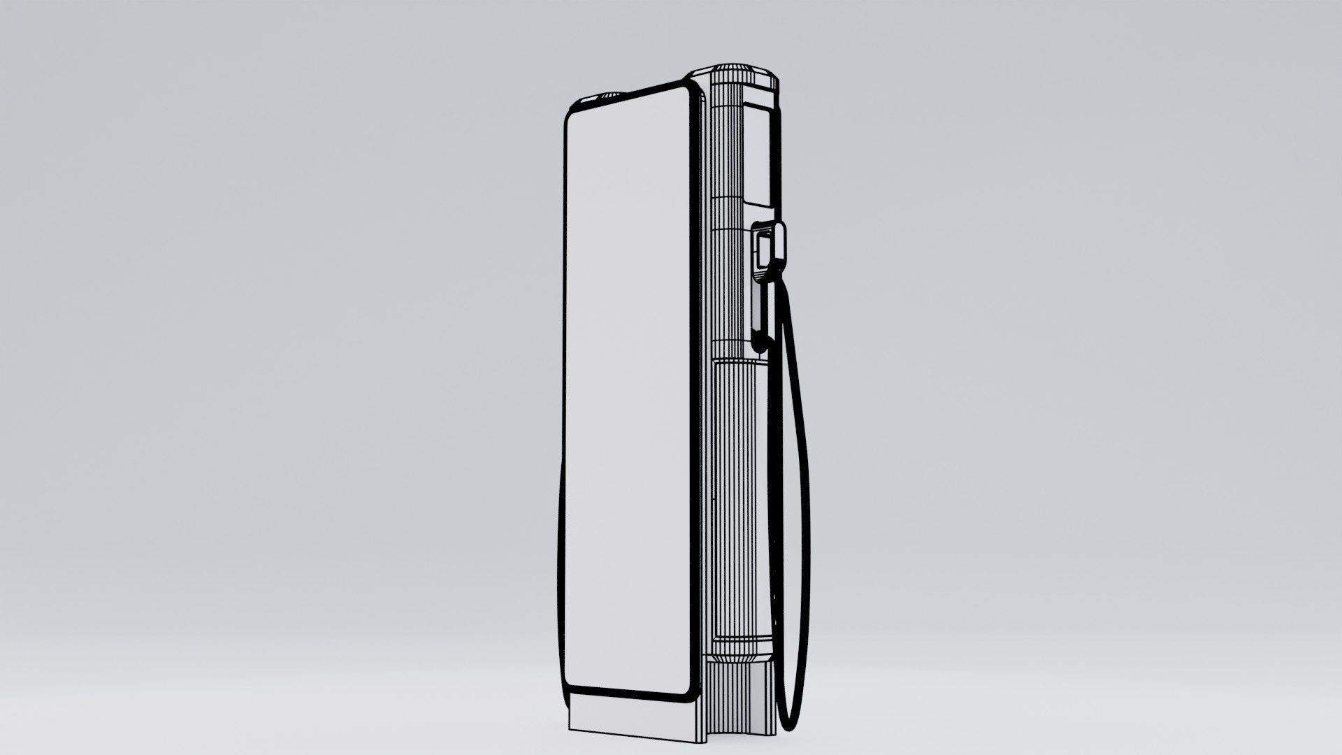 EV fast charging station Low-poly 3D model_7