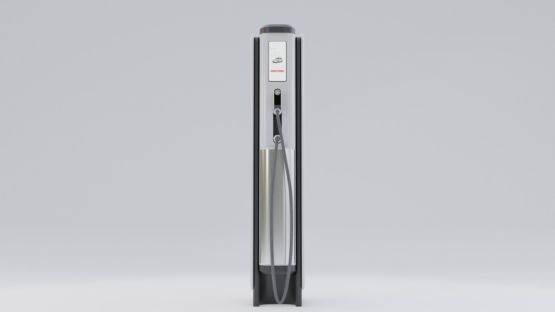 EV fast charging station Low-poly 3D model_2