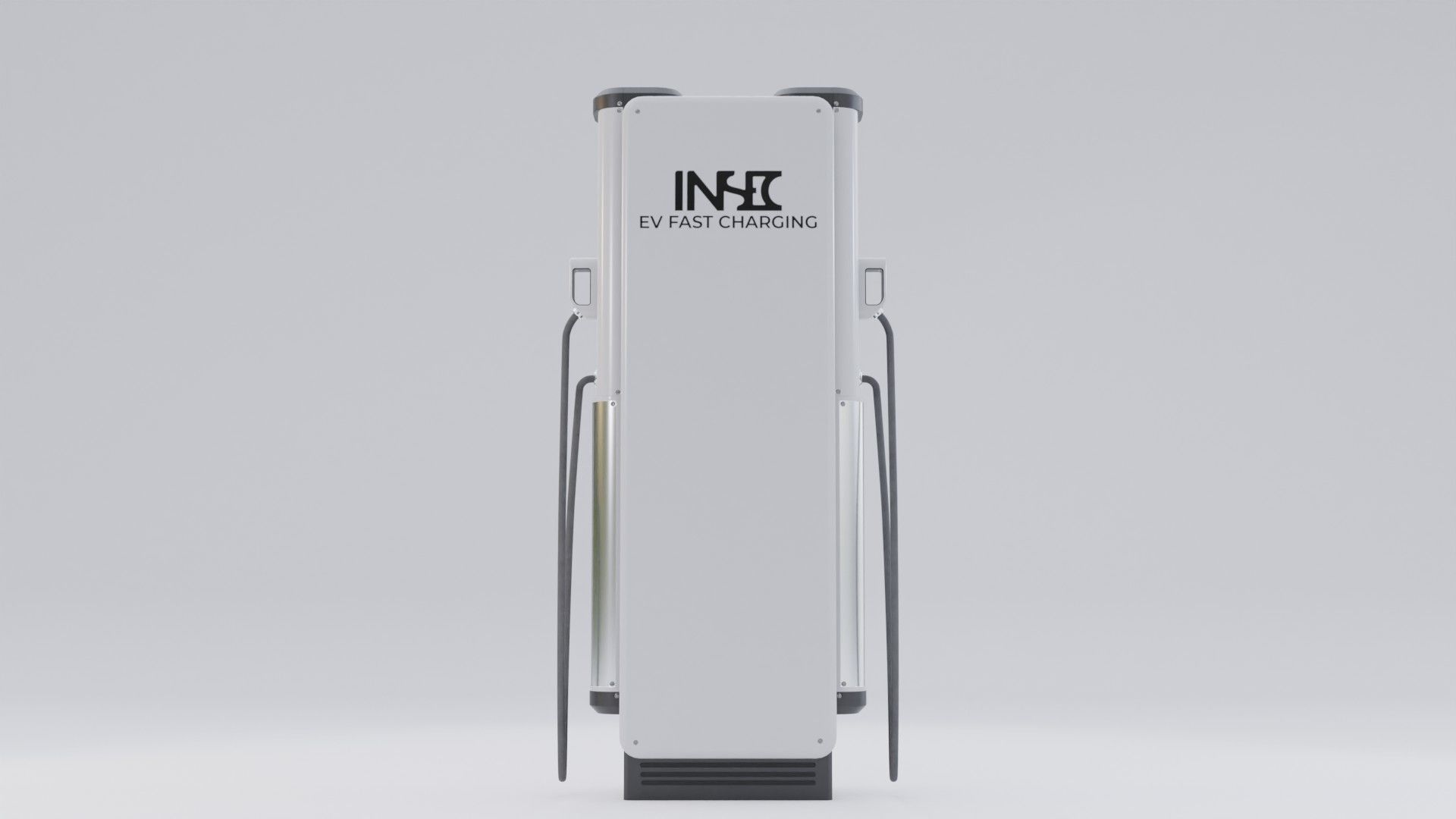 EV fast charging station Low-poly 3D model_4