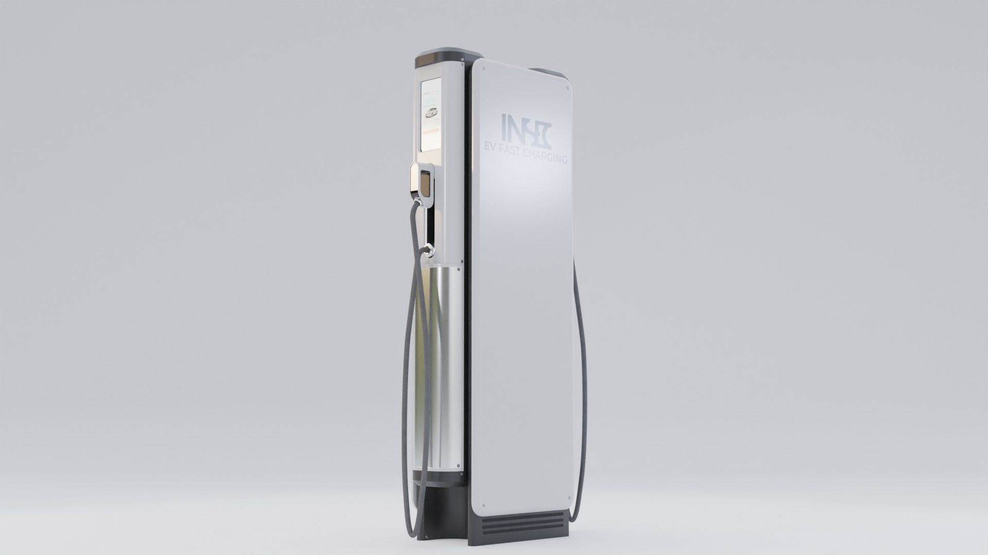 EV fast charging station Low-poly 3D model_3