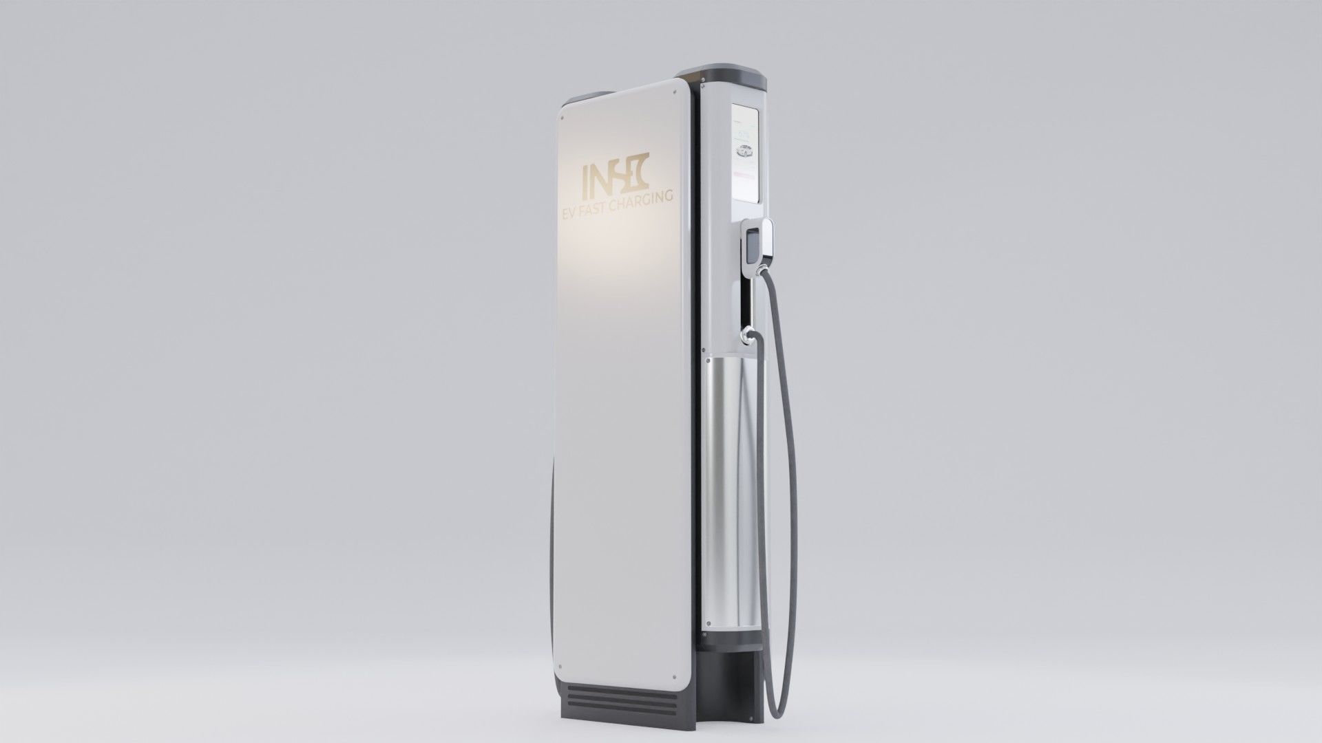 EV fast charging station Low-poly 3D model_1