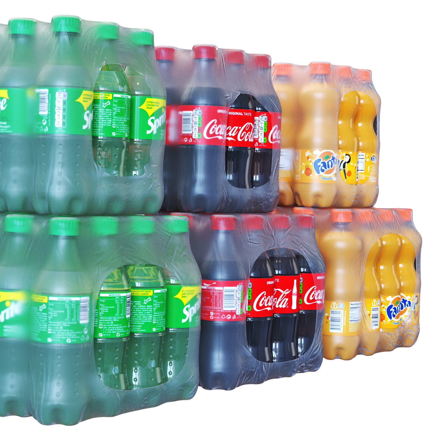 Cola Fanta Sprite Pack 3D model_3