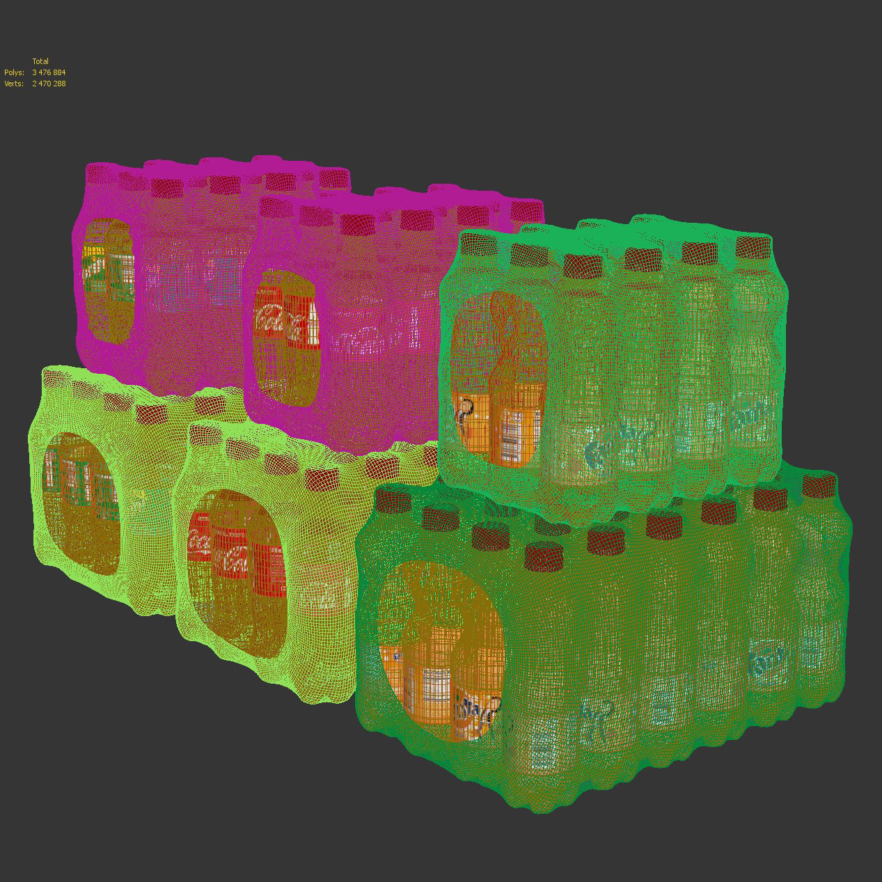 Cola Fanta Sprite Pack 3D model_8