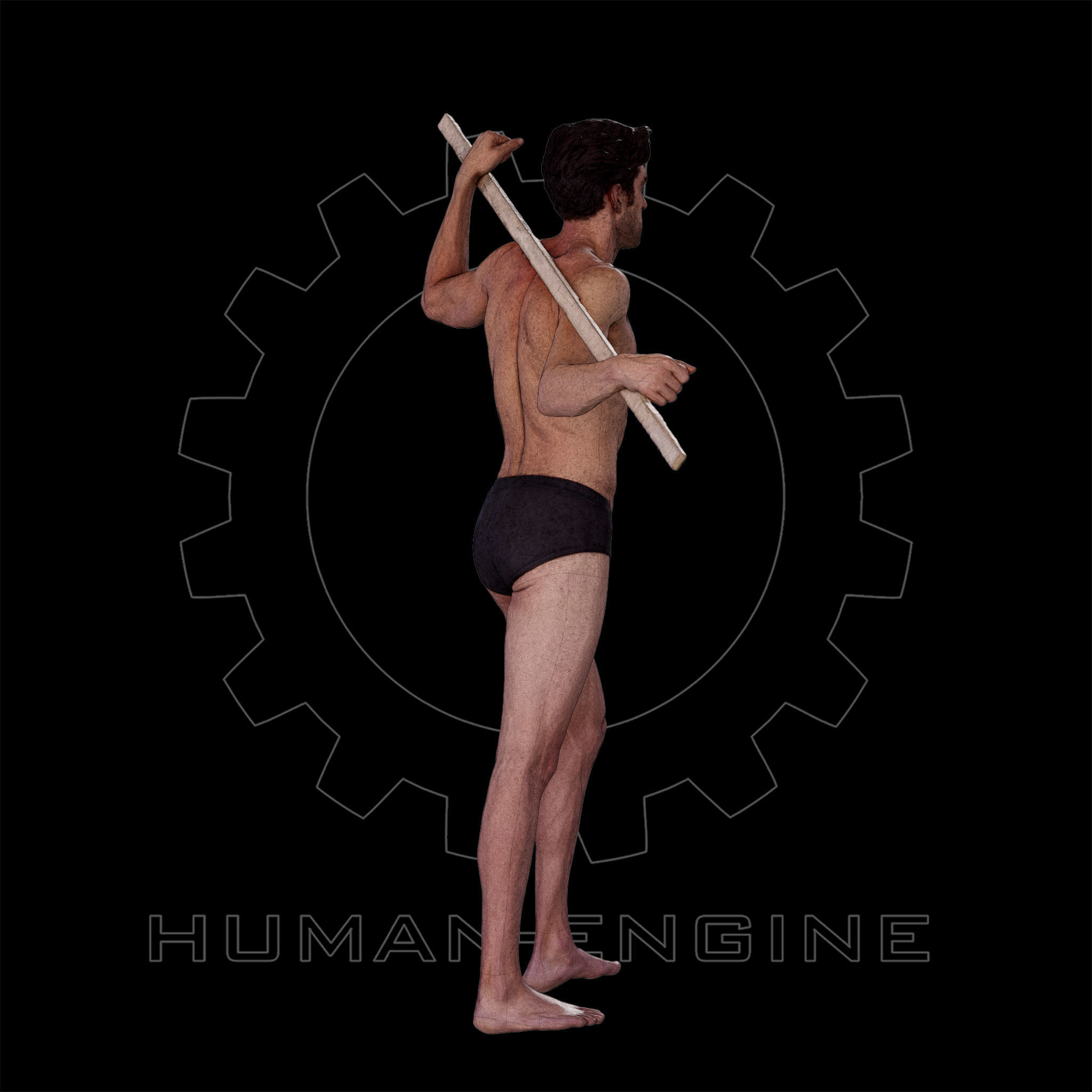 Male Scan - Dan 005 Holding a Stick 3D model_9