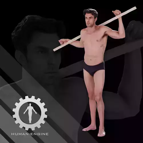 Male Scan - Dan 005 Holding a Stick