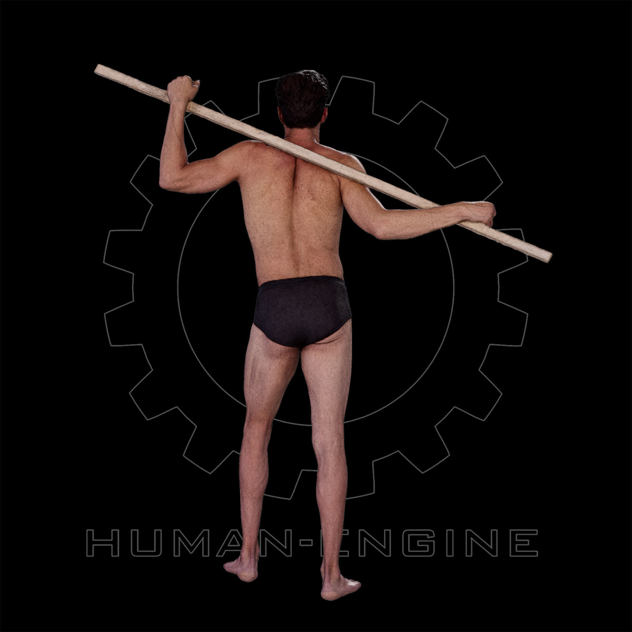 Male Scan - Dan 005 Holding a Stick 3D model_11