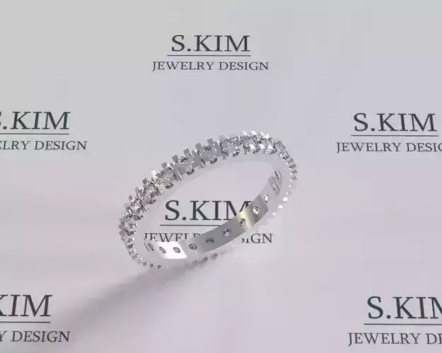 Wedding rind with diamond row