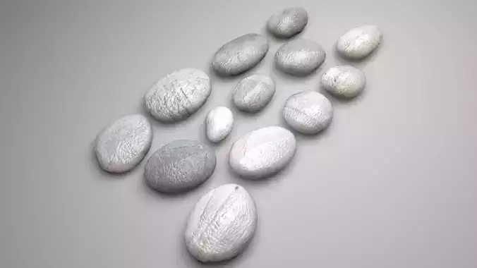 Grey and White Rocks Set 3D model