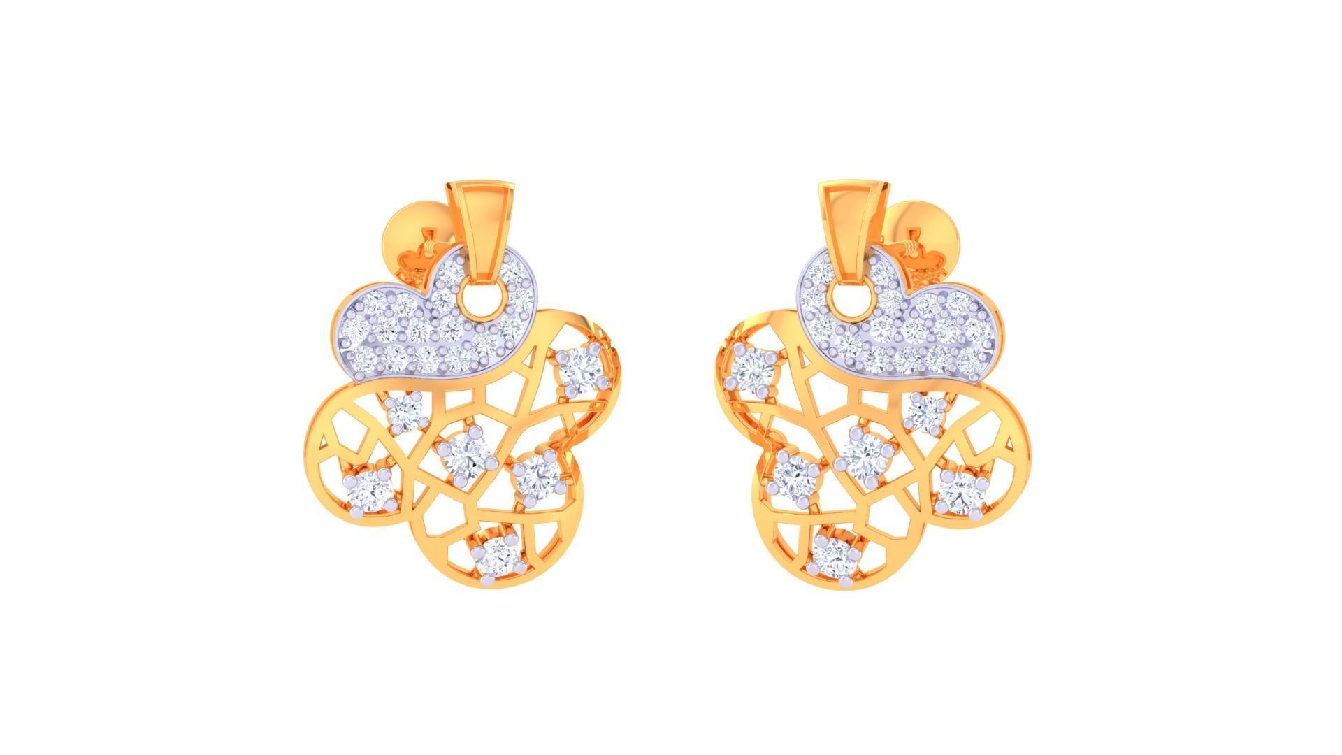 Women Earring 3dm STL OBJ FBX Renders Details 3D print model_1