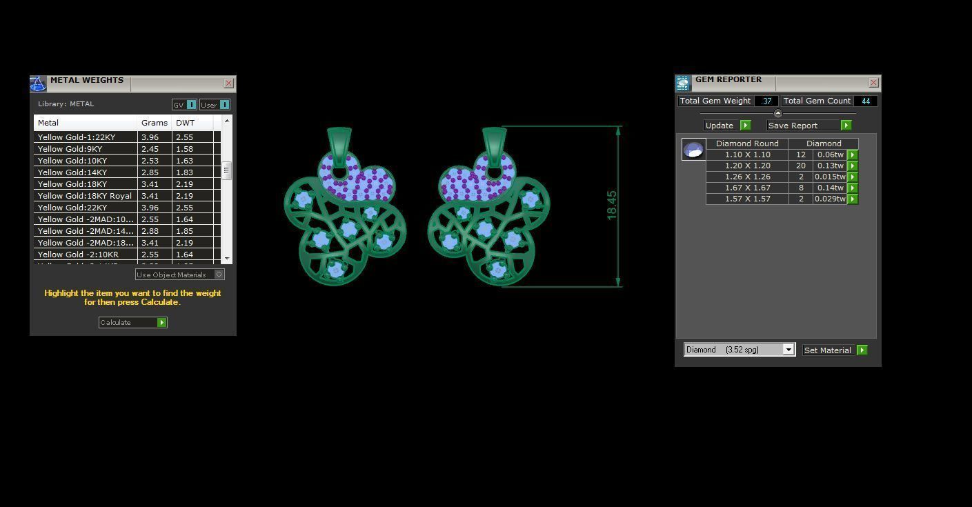 Women Earring 3dm STL OBJ FBX Renders Details 3D print model_4