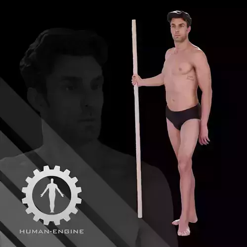 Male Scan - Dan 006 Holding a Stick