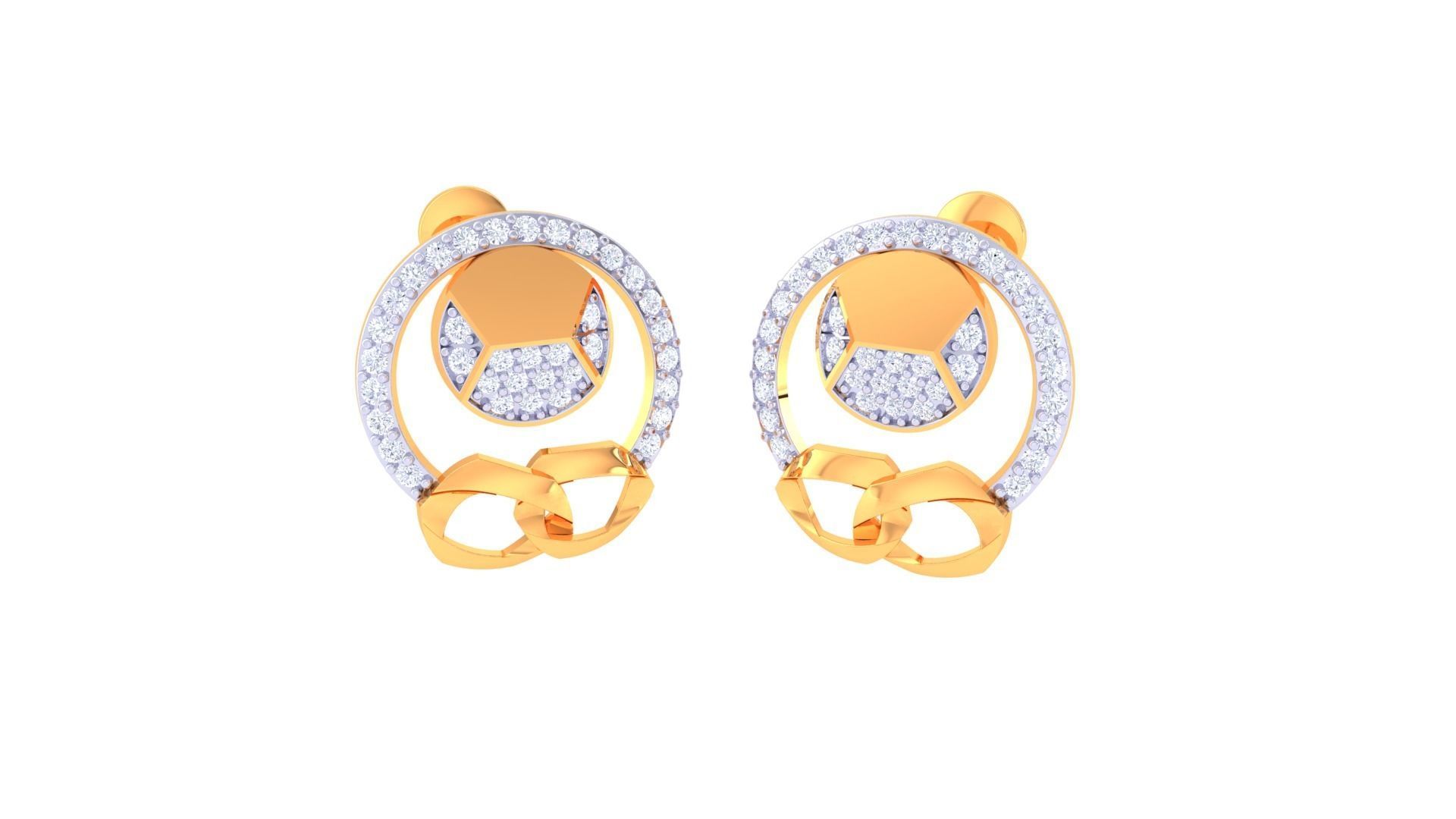 Women Earring 3dm STL OBJ FBX Renders Details 3D print model_1