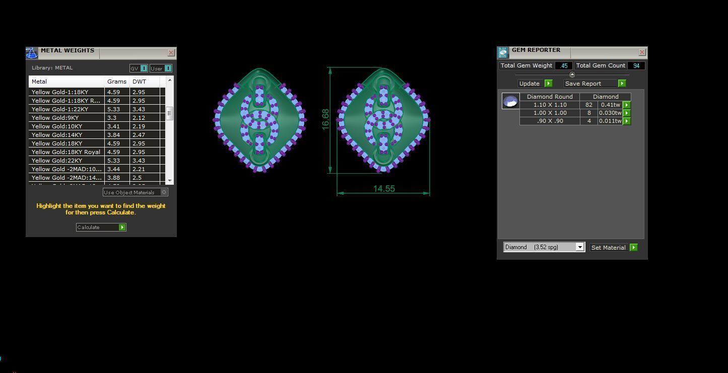 Women Earring 3dm STL OBJ FBX Renders Details 3D print model_4