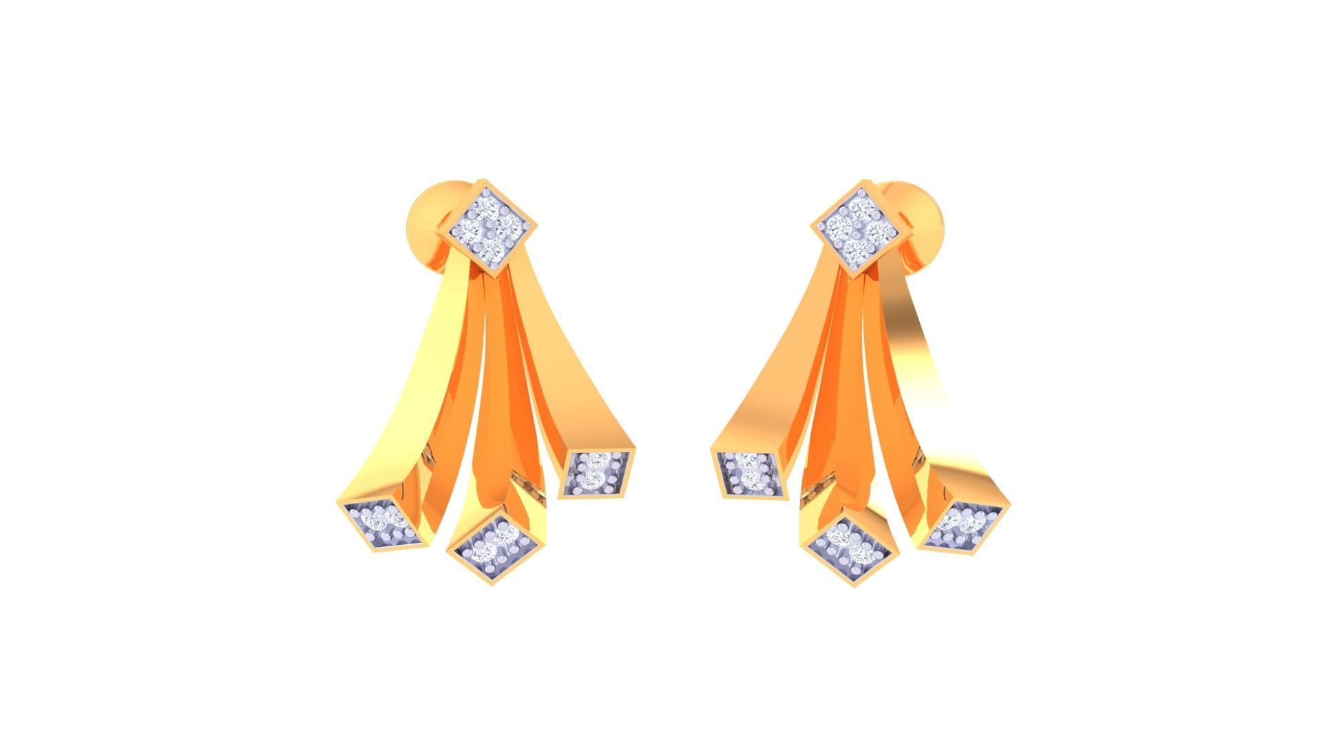 Women Earring 3dm STL OBJ FBX Renders Details 3D print model_1