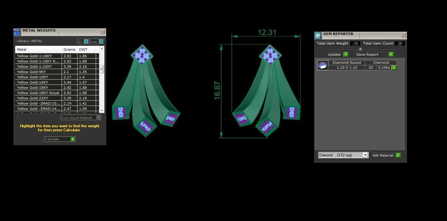 Women Earring 3dm STL OBJ FBX Renders Details 3D print model_4