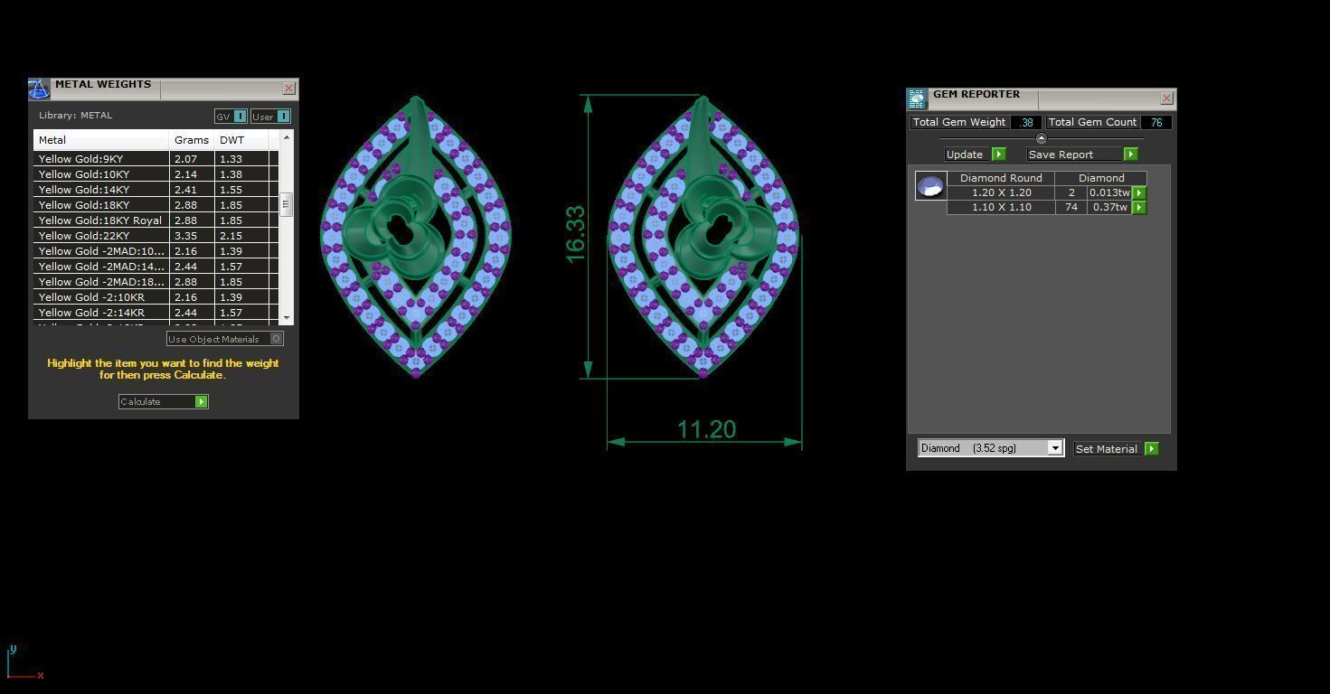 Women Earring 3dm STL OBJ FBX Renders Details 3D print model_4