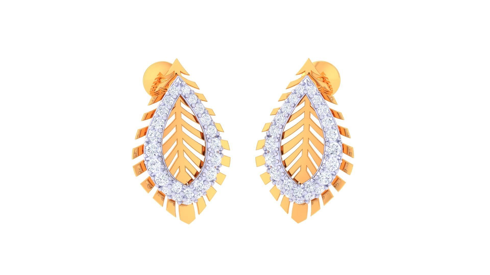 Women Earring 3dm STL OBJ FBX Renders Details 3D print model_1