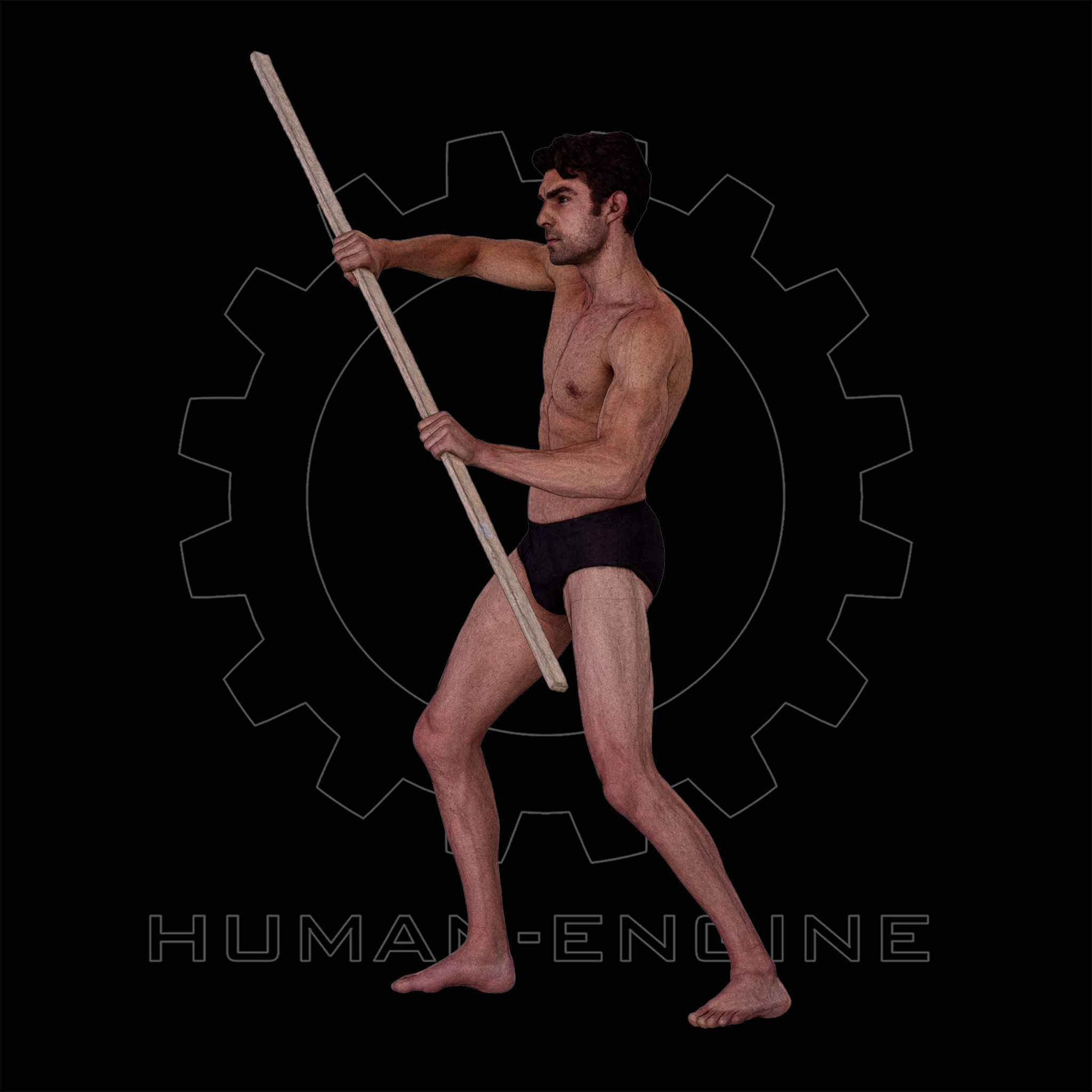 Male Scan - Dan 015 Holding a Stick 3D model_17