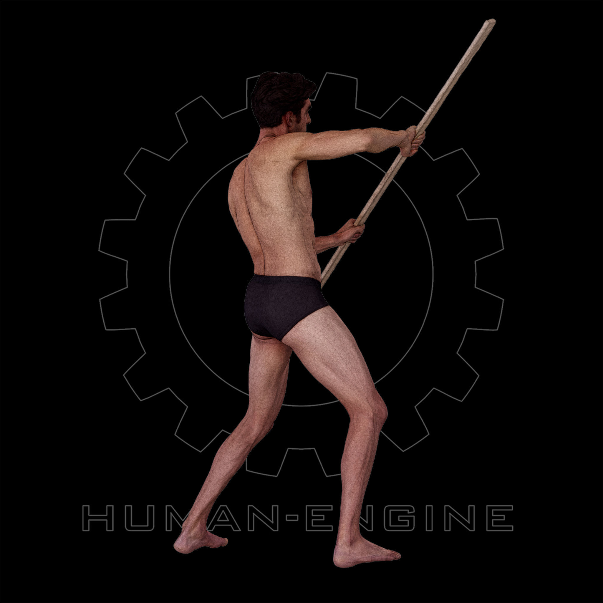 Male Scan - Dan 015 Holding a Stick 3D model_9