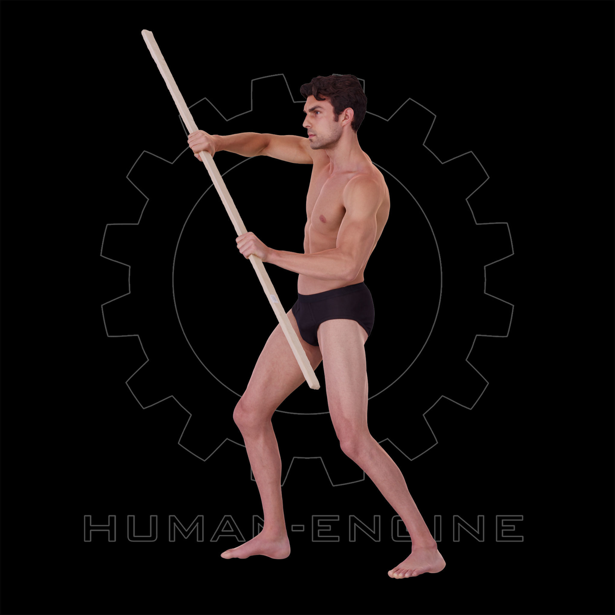 Male Scan - Dan 015 Holding a Stick 3D model_16