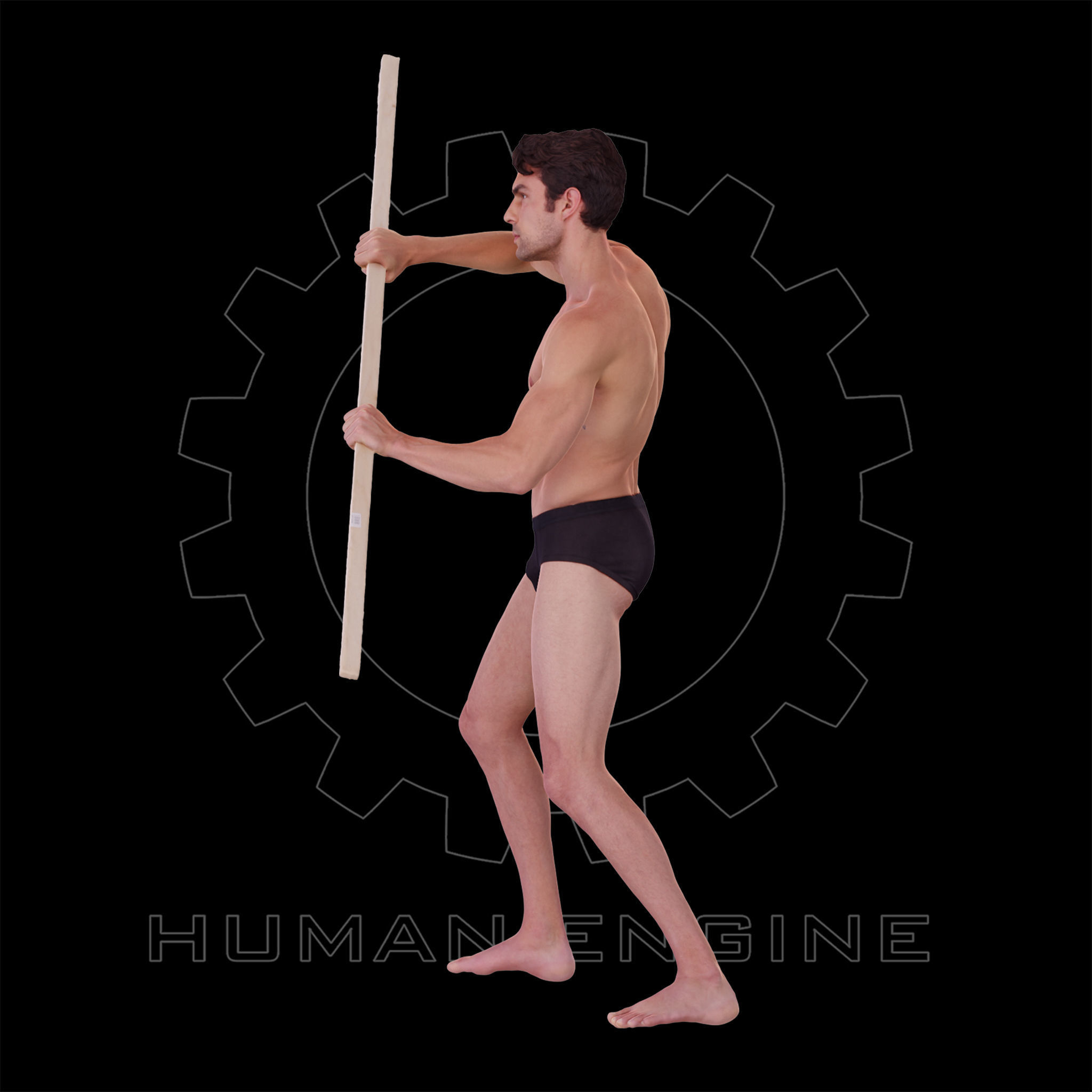Male Scan - Dan 015 Holding a Stick 3D model_14