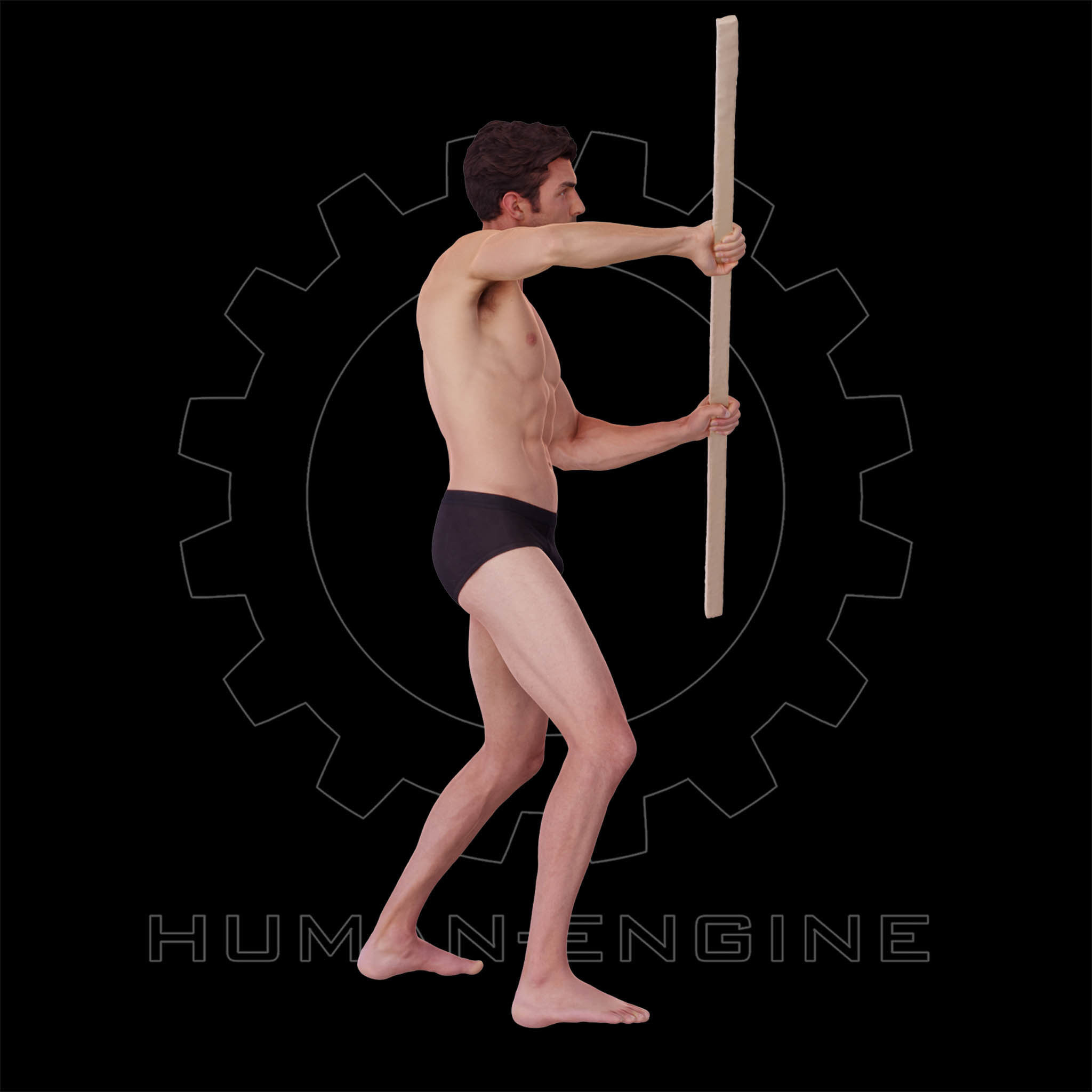 Male Scan - Dan 015 Holding a Stick 3D model_6