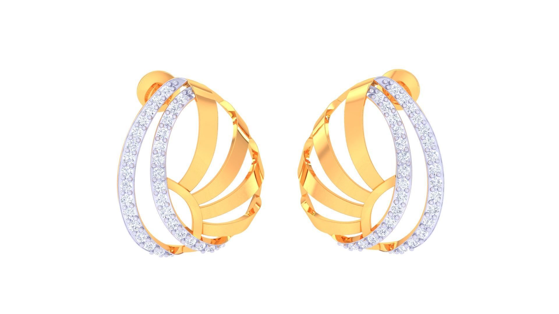 Women Earring 3dm STL OBJ FBX Renders Details 3D print model_1