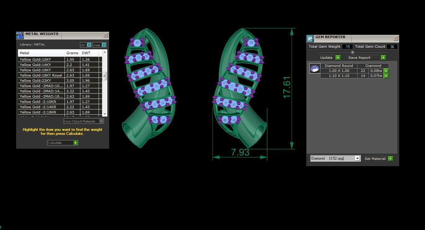 Women Earring 3dm STL OBJ FBX Renders Details 3D print model_4