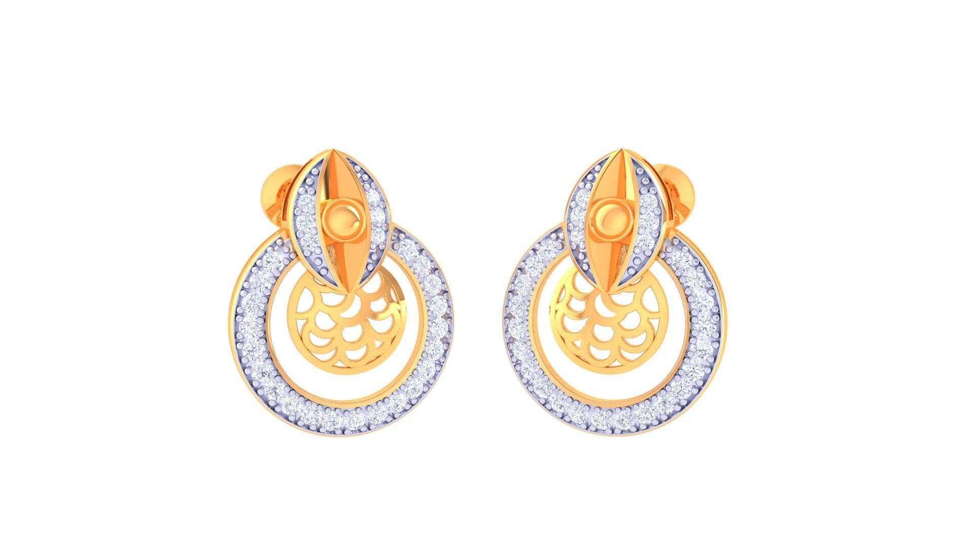 Women Earring 3dm STL OBJ FBX Renders Details 3D print model_1