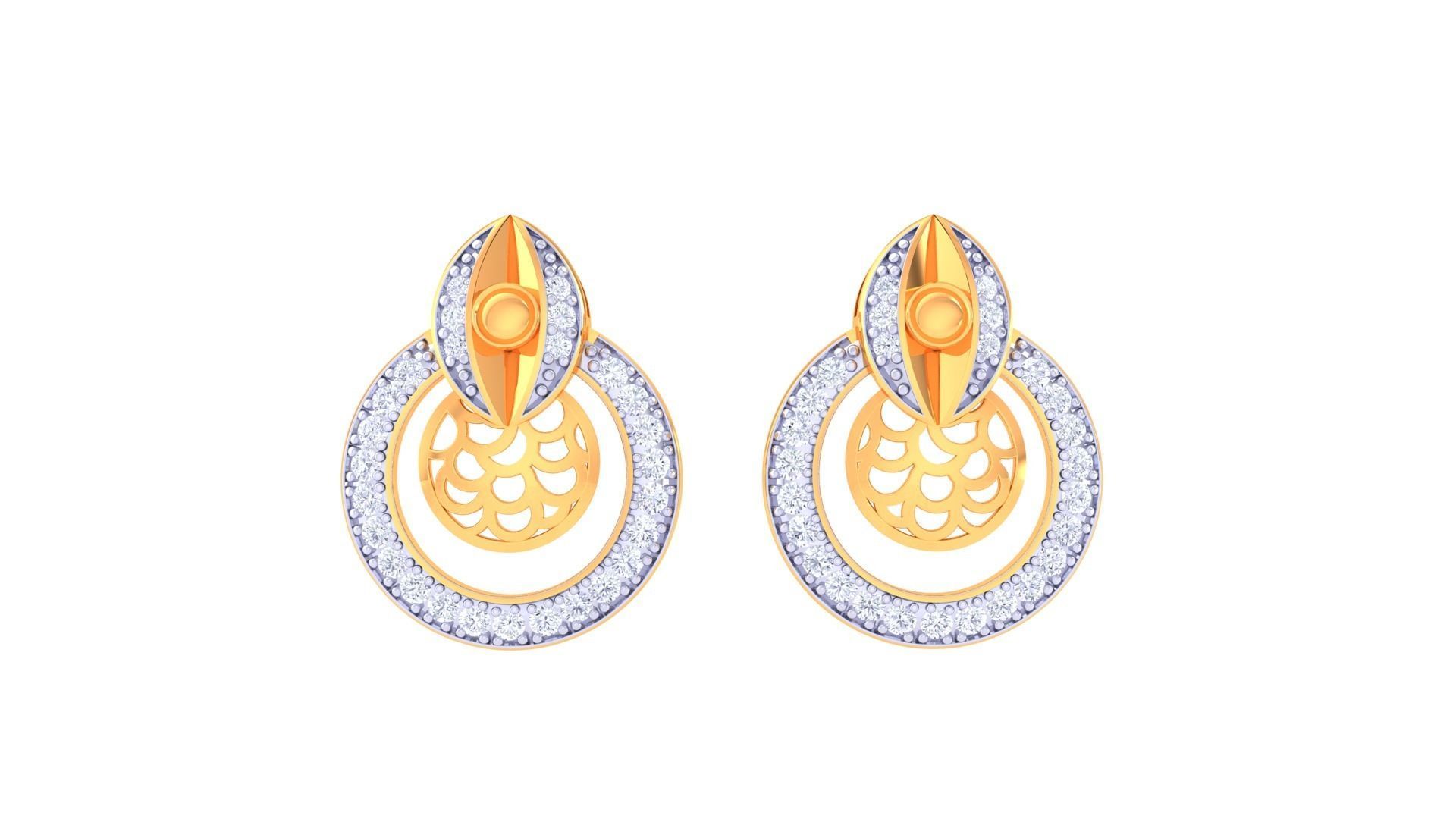 Women Earring 3dm STL OBJ FBX Renders Details 3D print model_2